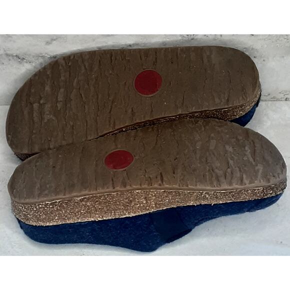 Haflinger Magic Swirl Navy Denim Felted Wool Clog Slipper Size 39 - Picture 7 of 8